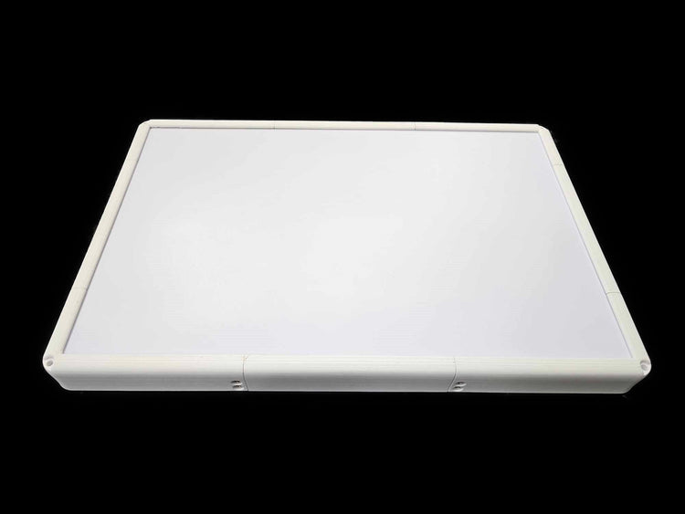 White Starlink Gen 3 magnetic flat mount with the dish fitted