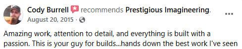 Review of Prestigious Imagineering with a user's comment and profile picture.