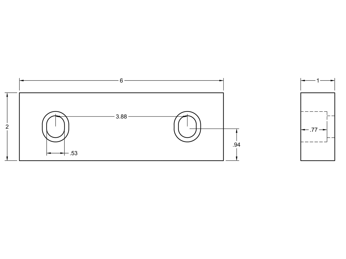 6"x2"x1" Kurt Style Vise Reversible Soft Jaws